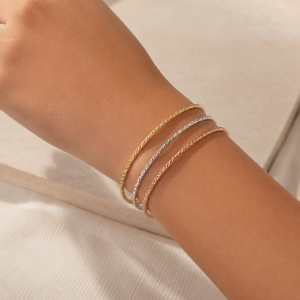 LOT DE 3 BRACELETS FARDA (Or Jaune, Or Blanc, Or Rose)