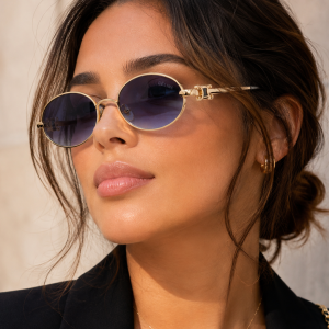 Lunettes de soleil – Modèle Gold Oval